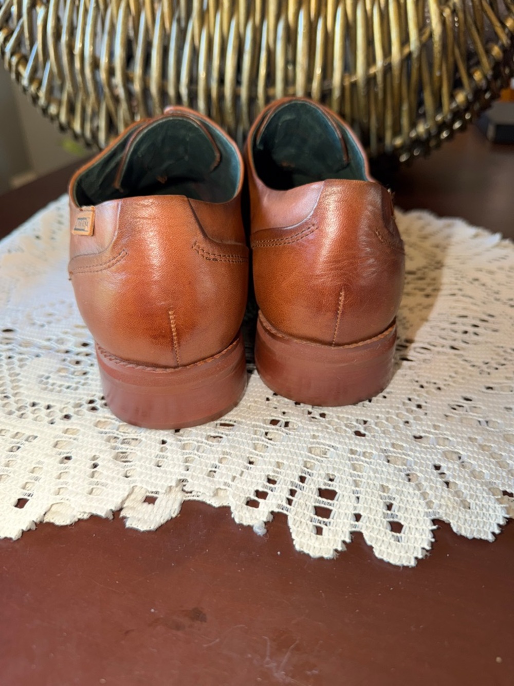 PIKOLINOS Women's Slip-On Leather Loafers in Cognac Brown - Picture 4 of 7